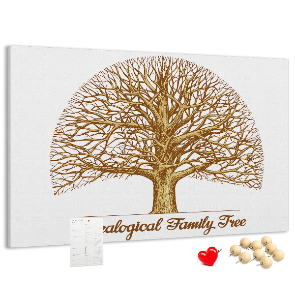 Cork memo board Old family tree
