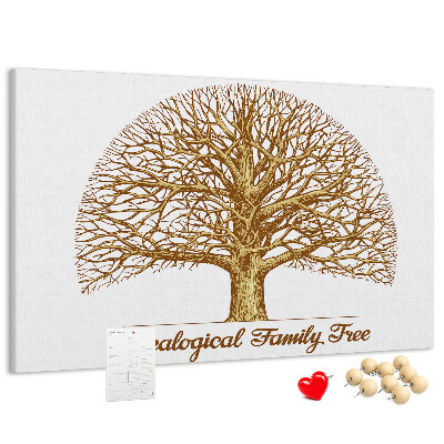 Cork memo board Old family tree