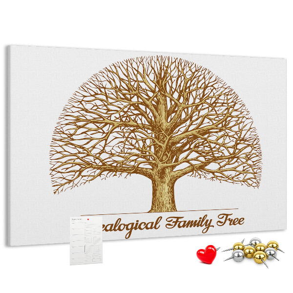 Cork memo board Old family tree