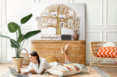 Cork memo board Old family tree