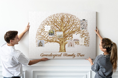 Cork memo board Old family tree