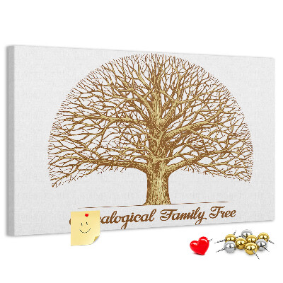 Cork memo board Old family tree