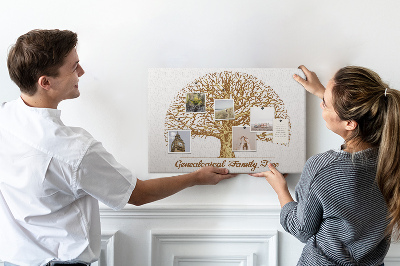 Cork memo board Old family tree