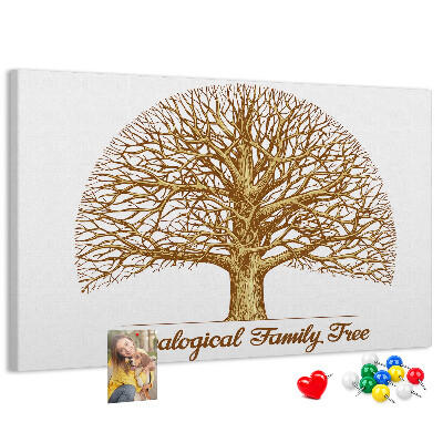 Cork memo board Old family tree