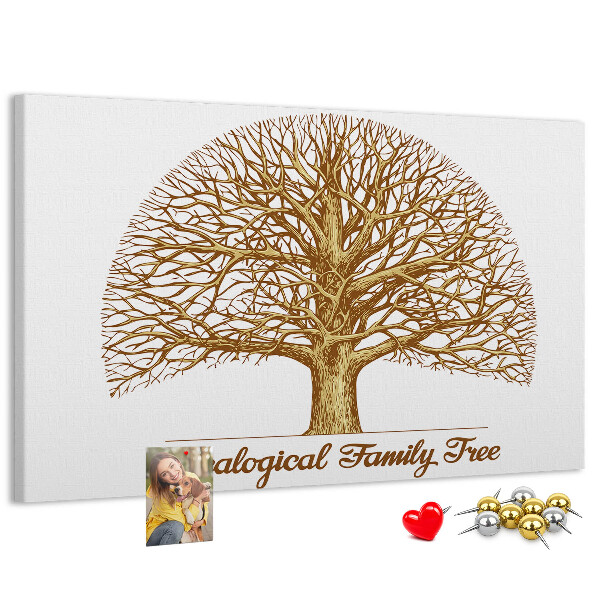 Cork memo board Old family tree