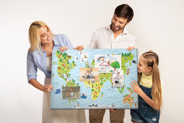 Cork board Cultures world map