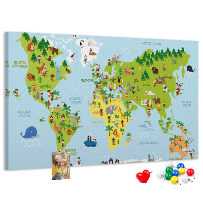 Cork board Cultures world map