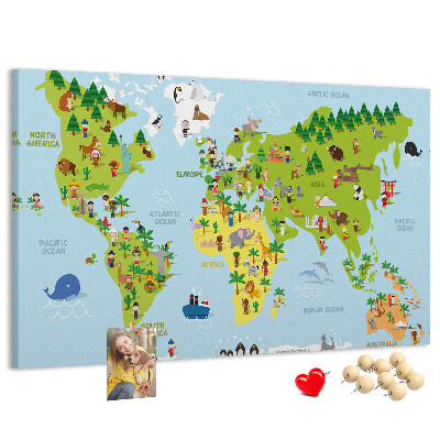 Cork board Cultures world map