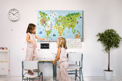 Cork board Cultures world map