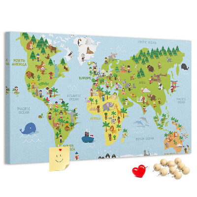 Cork board Cultures world map