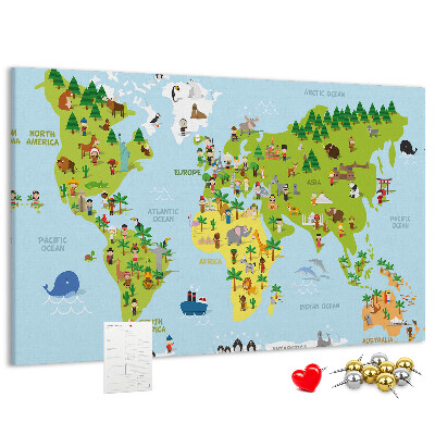 Cork board Cultures world map