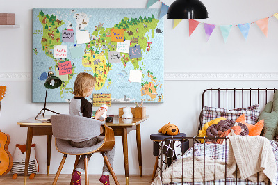 Cork board Cultures world map