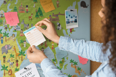 Cork board Cultures world map