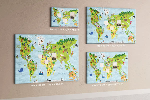 Cork board Cultures world map