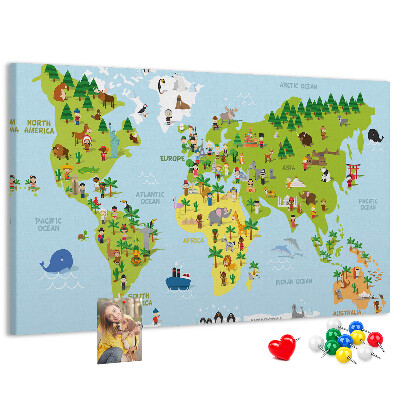 Cork board Cultures world map