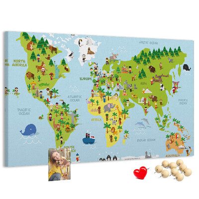 Cork board Cultures world map