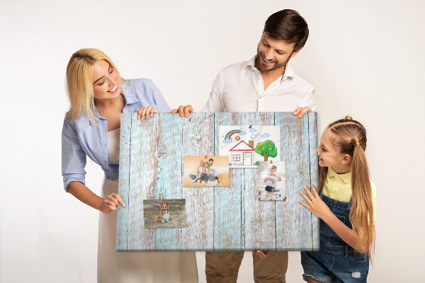 Cork display board Pastel wood