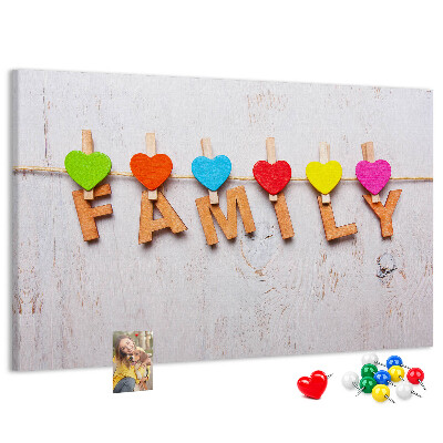 Cork board Family lettering