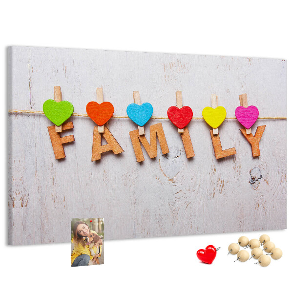 Cork board Family lettering