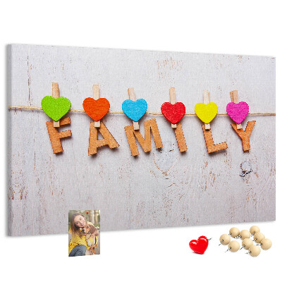Cork board Family lettering