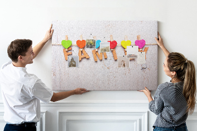 Cork board Family lettering