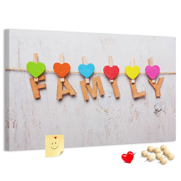 Cork board Family lettering
