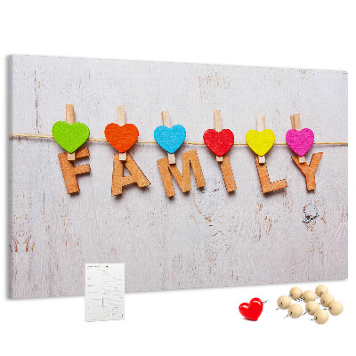 Cork board Family lettering