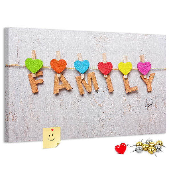 Cork board Family lettering