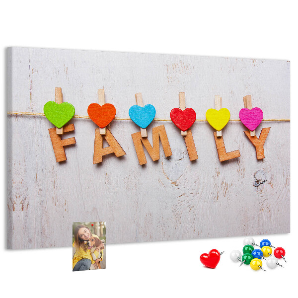 Cork board Family lettering