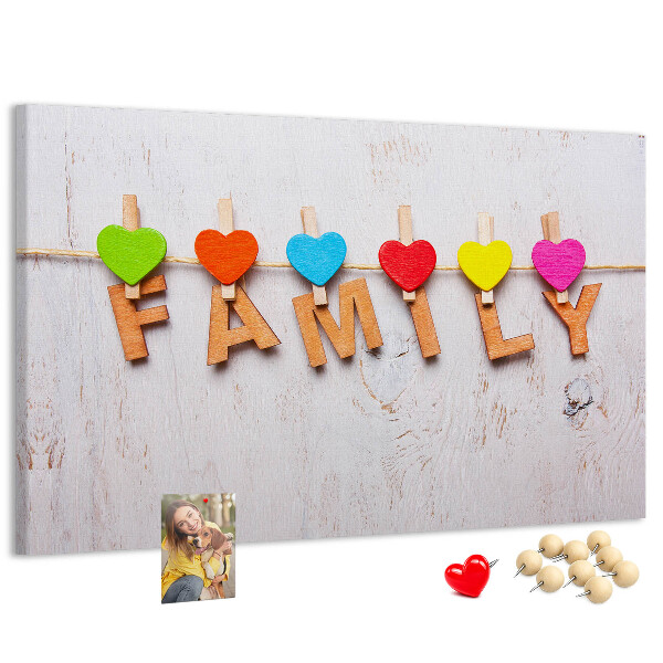 Cork board Family lettering