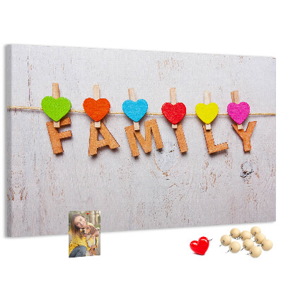 Cork board Family lettering