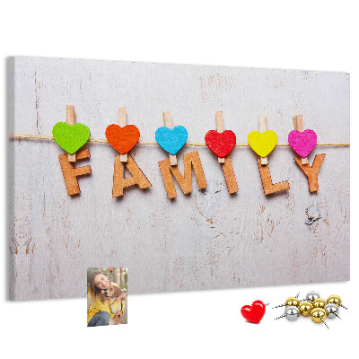 Cork board Family lettering