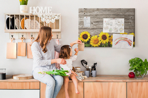 Cork display board Sunflowers