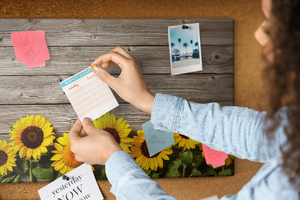 Cork display board Sunflowers