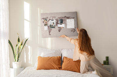 Cork memo board Watercolor world map