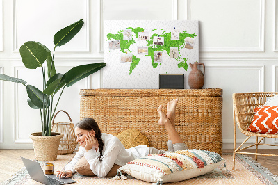 Cork board Green grass map