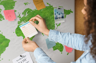 Cork board Green grass map