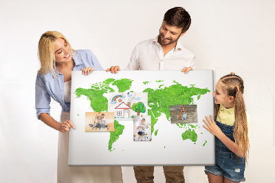 Cork board Green grass map