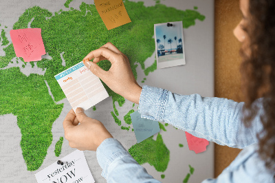 Cork board Green grass map