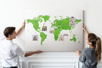 Cork board Green grass map