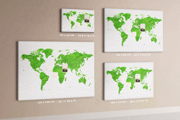 Cork board Green grass map