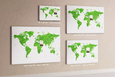 Cork board Green grass map