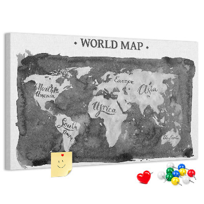 Cork display board Retro world map