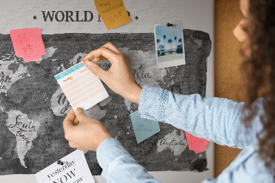 Cork display board Retro world map