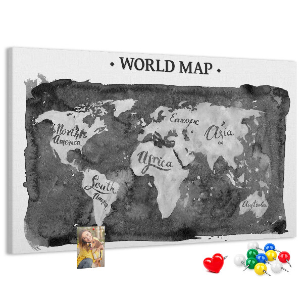 Cork display board Retro world map