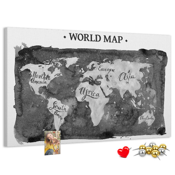 Cork display board Retro world map