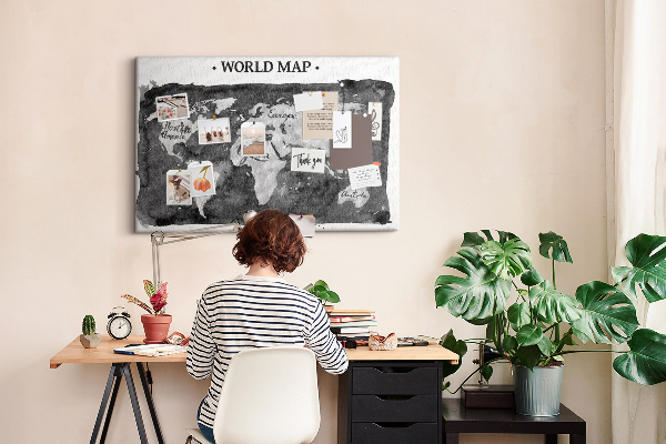 Cork display board Retro world map