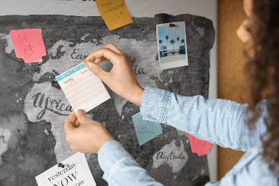 Cork display board Retro world map