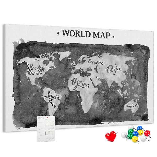Cork display board Retro world map