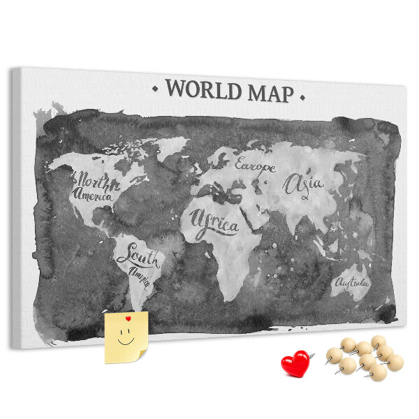 Cork display board Retro world map